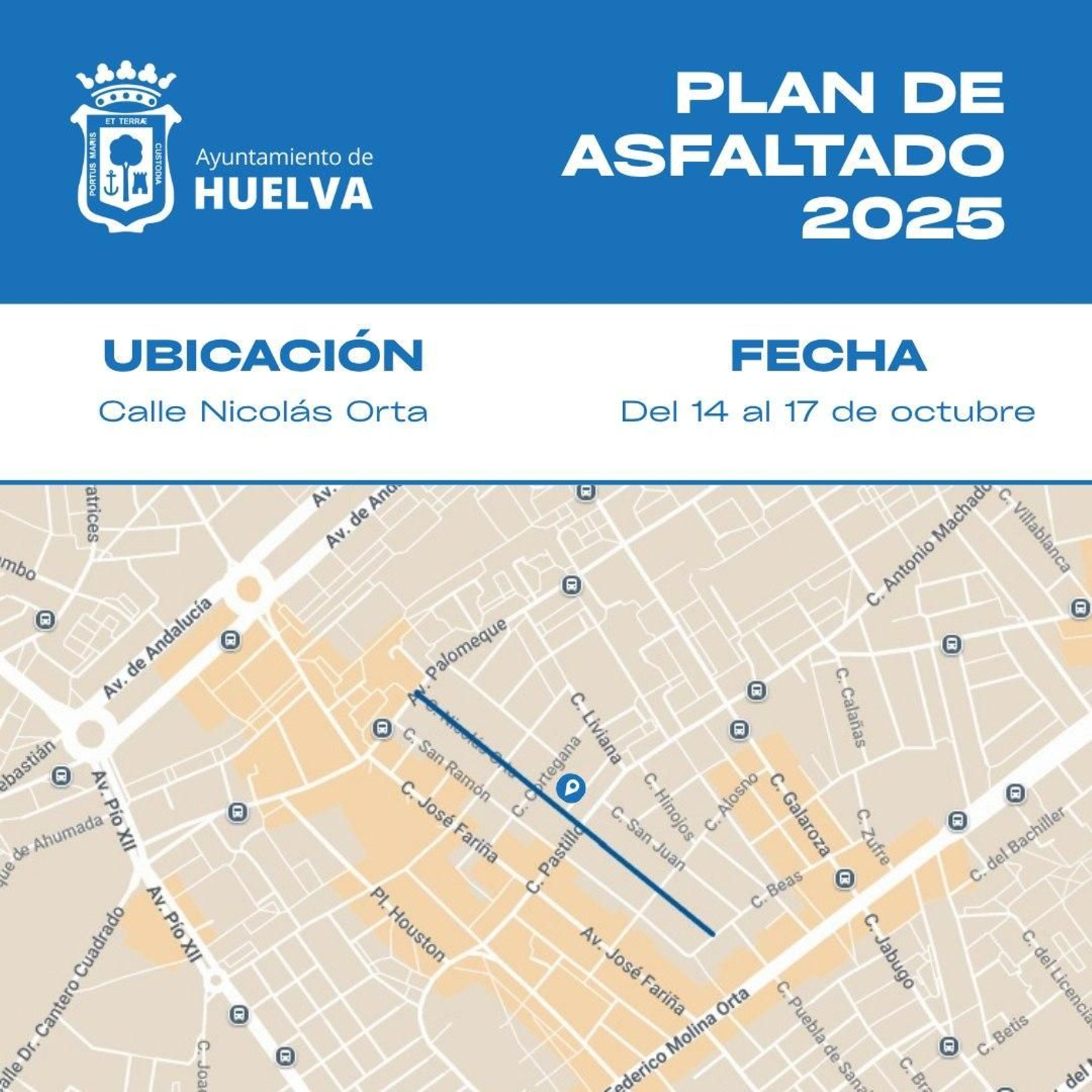 Mapa donde se ubica la calle Nicolás Orta de la capital.