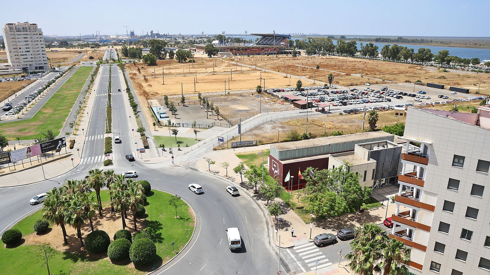 Zona del Ensanche Sur donde se están llevando a cabo las obras para la conexión de la capital con la ría.
