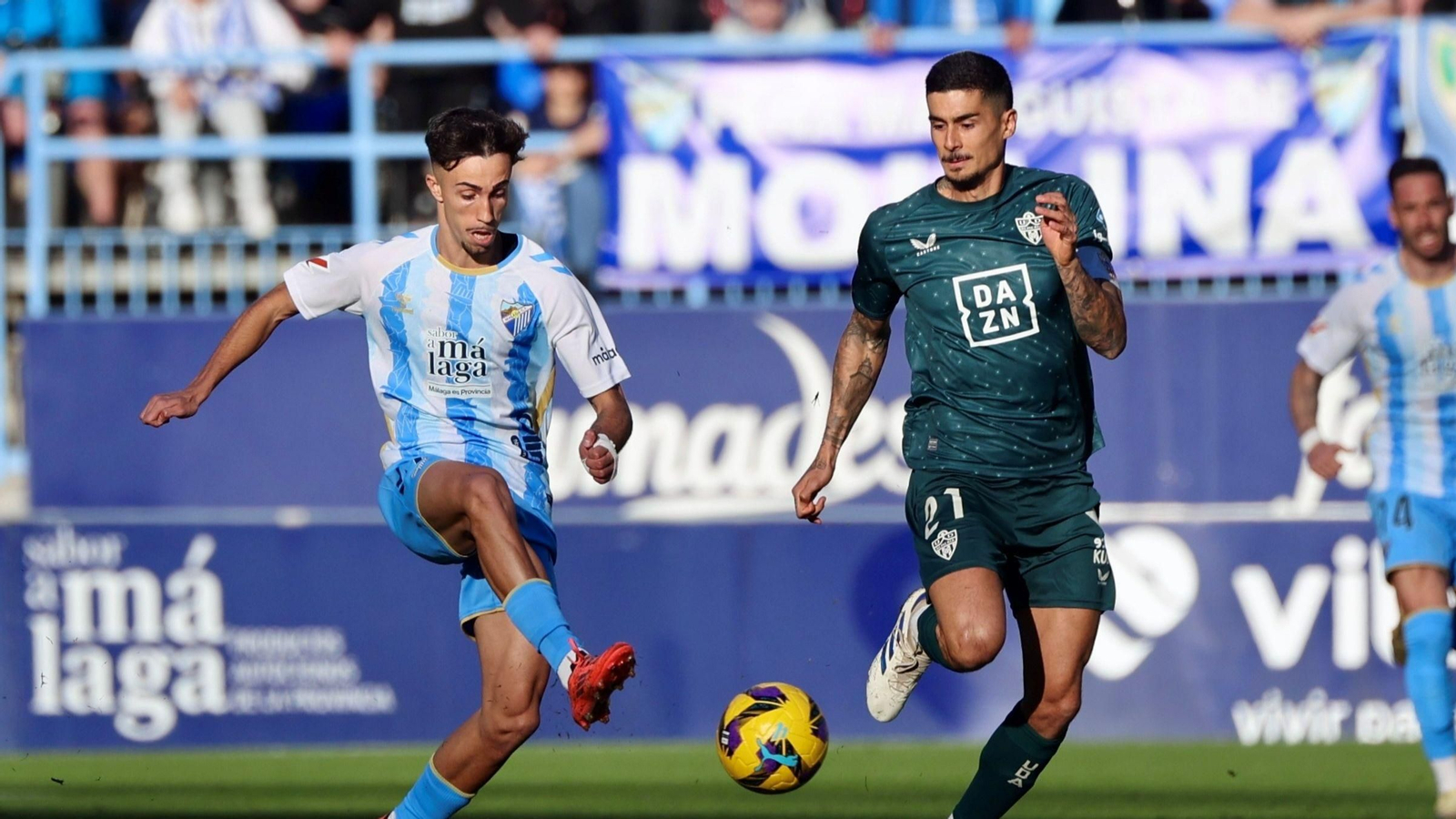 David Larrubia durante un encuentro frente a la UD Almería