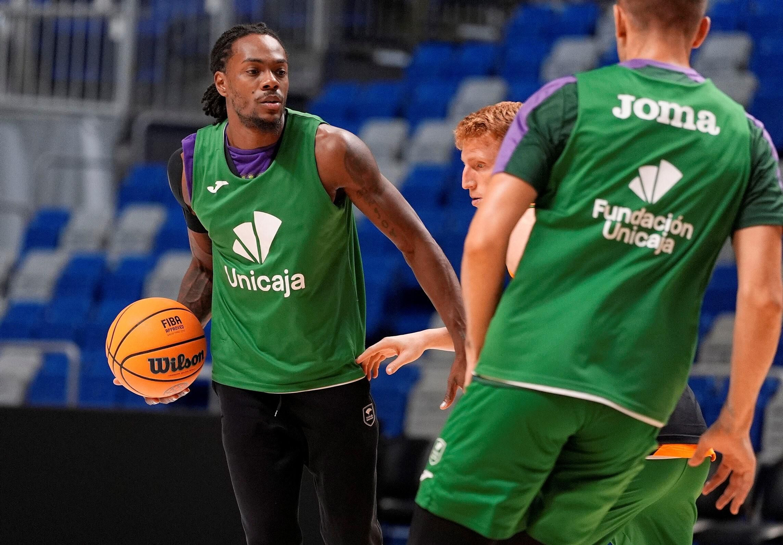 Entrenamiento del Unicaja, este martes.