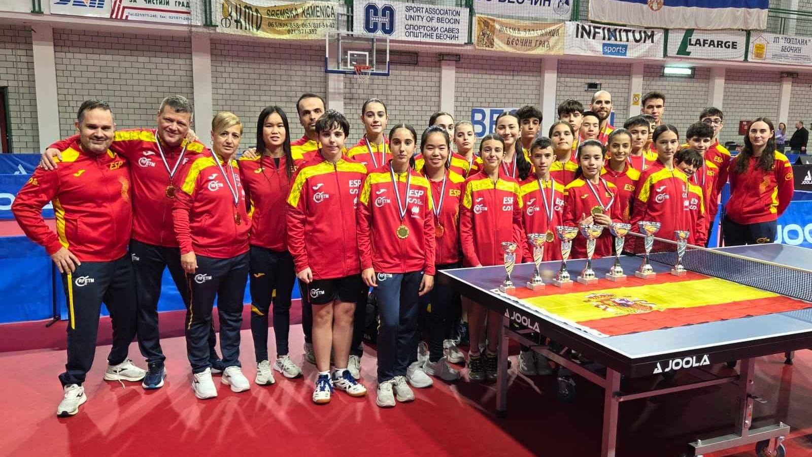 Expedición española en el Open de Serbia de tenis de mesa.