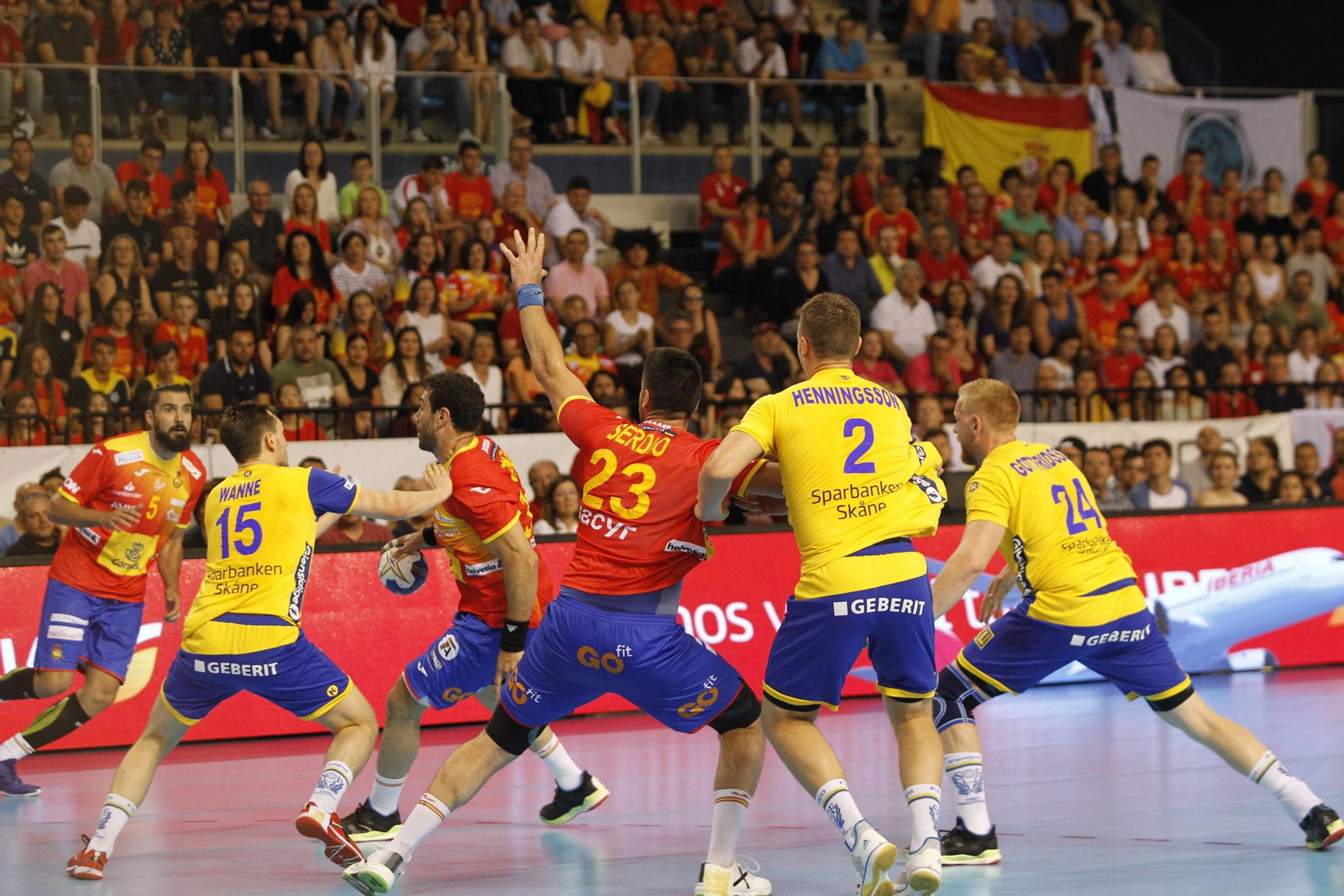 Fotogalería España-Suecia. Balonmano. Palacio Juegos Mediterráneos. Almería