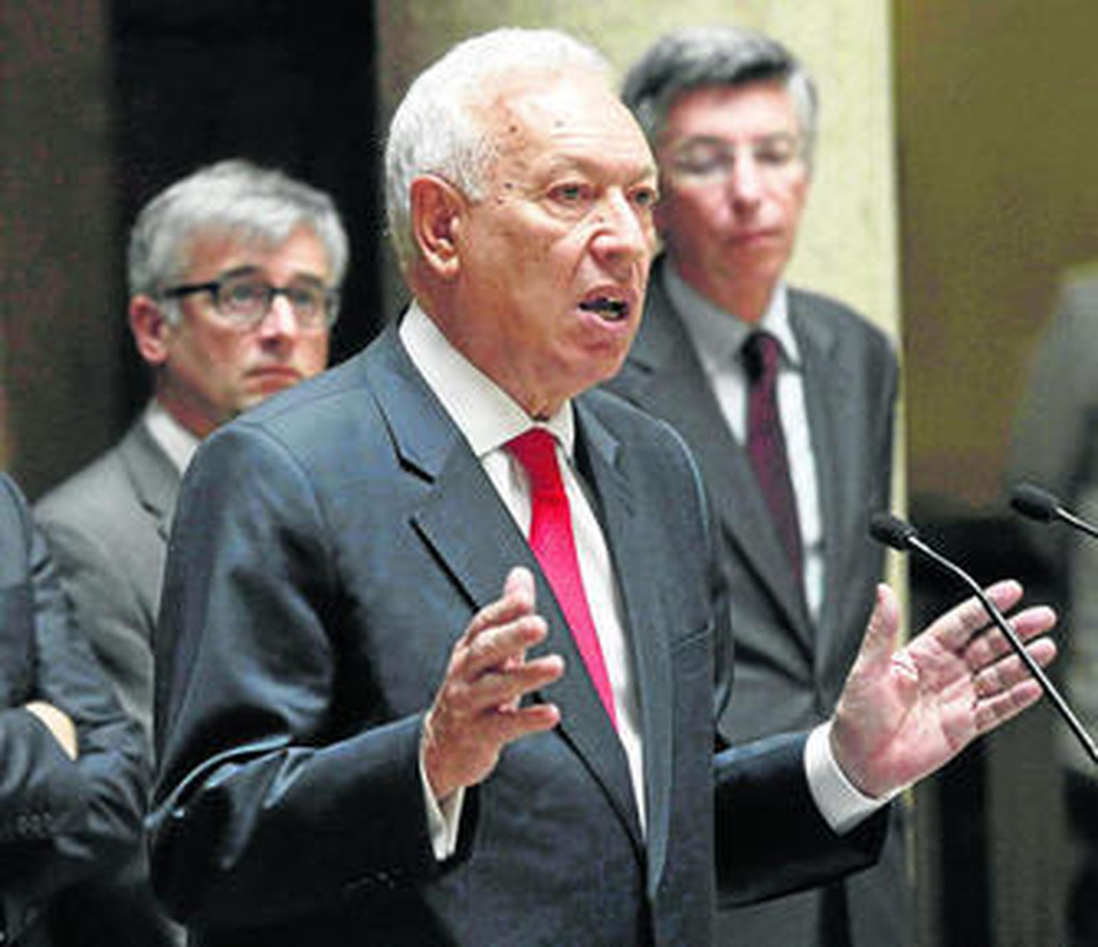Margallo, durante su intervención ayer en un acto en el Palacio de Santa Cruz en Madrid.