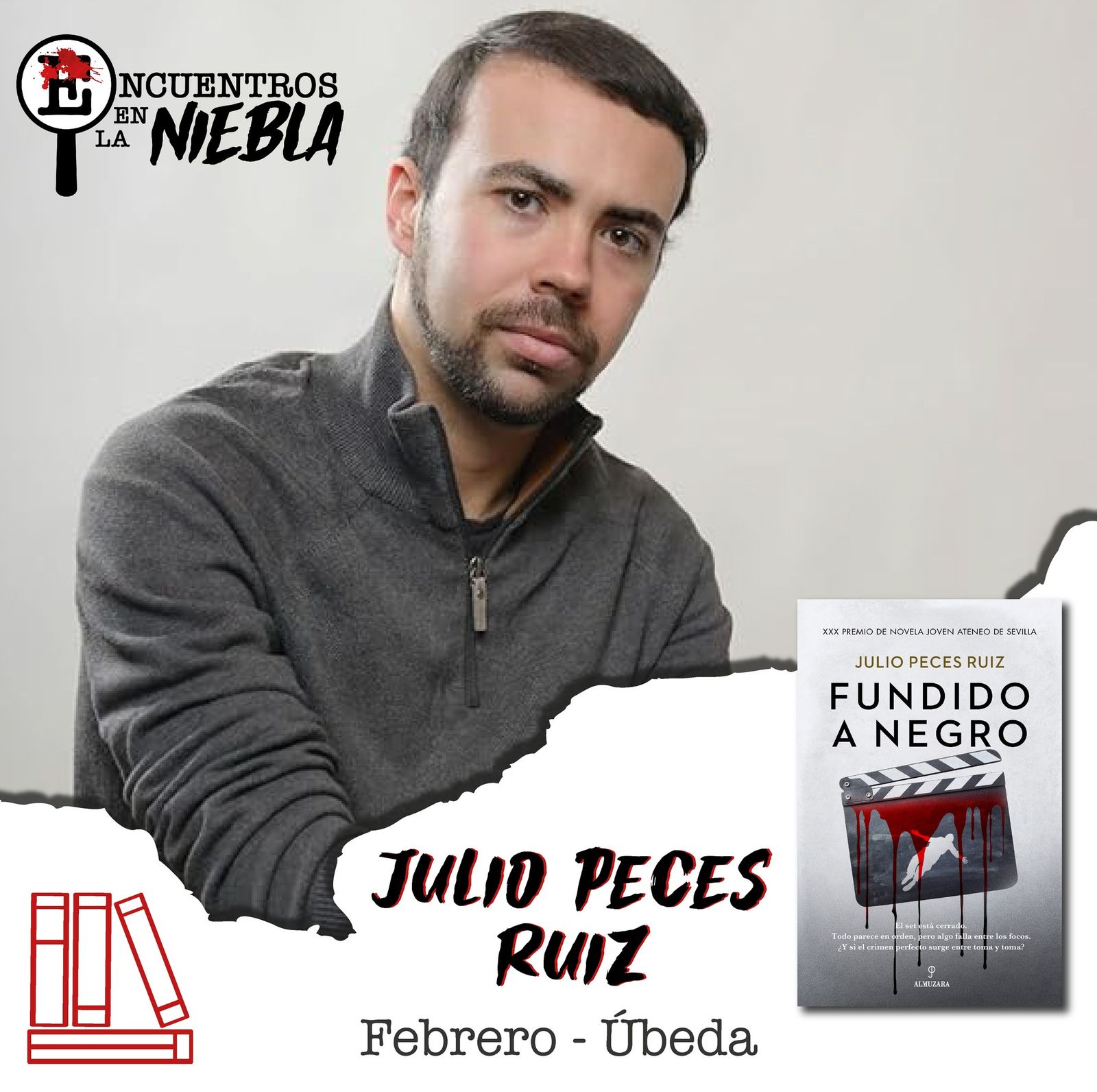 'Fundido a negro' es la última novela publicada por Julio Peces, que presentará ante el público ubetense en febrero.