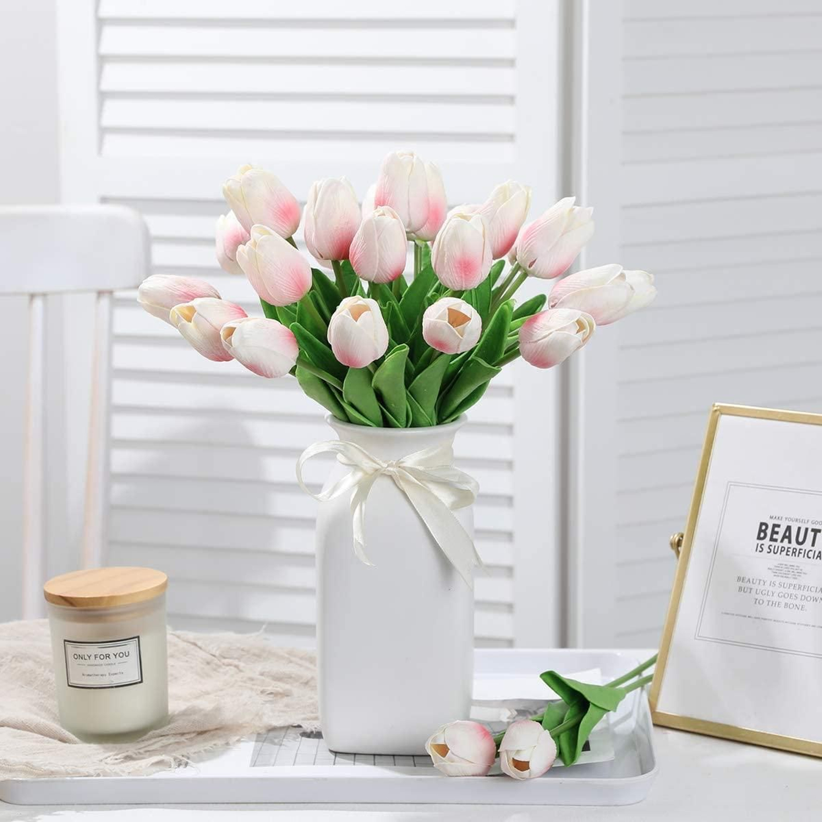 Tulipanes rosas para la decoración de casa.