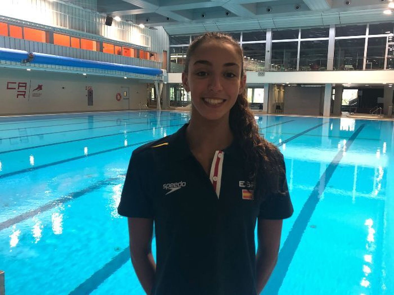 La sevillana Aurora Lázaro posa durante la competición en Rijeka.