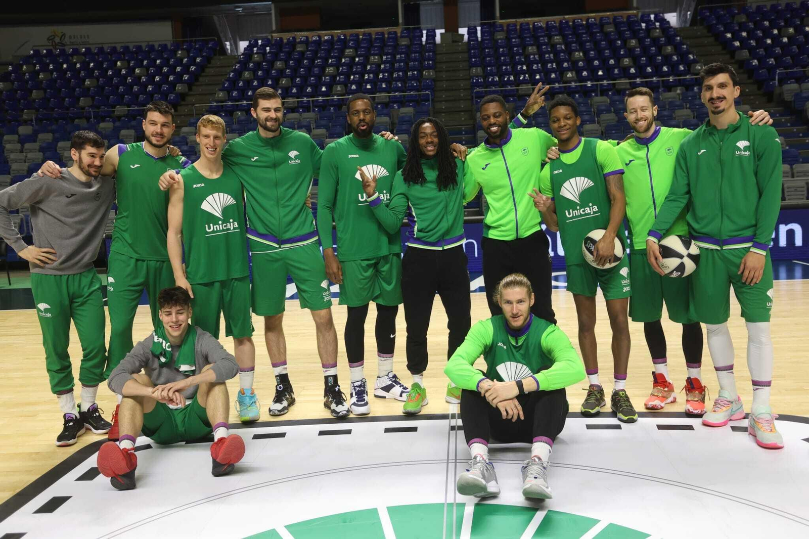 Los jugadores del Unicaja, en el Media Day.