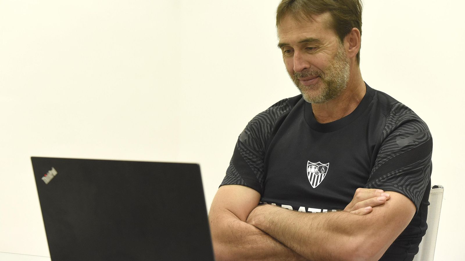 Lopetegui, durante la entrevista realizada de manera telemática.