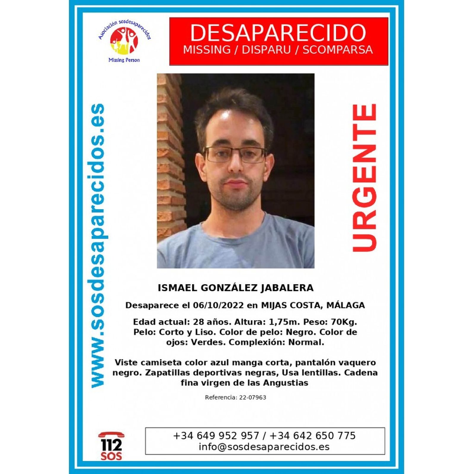 Cartel de búsqueda de Ismael González.