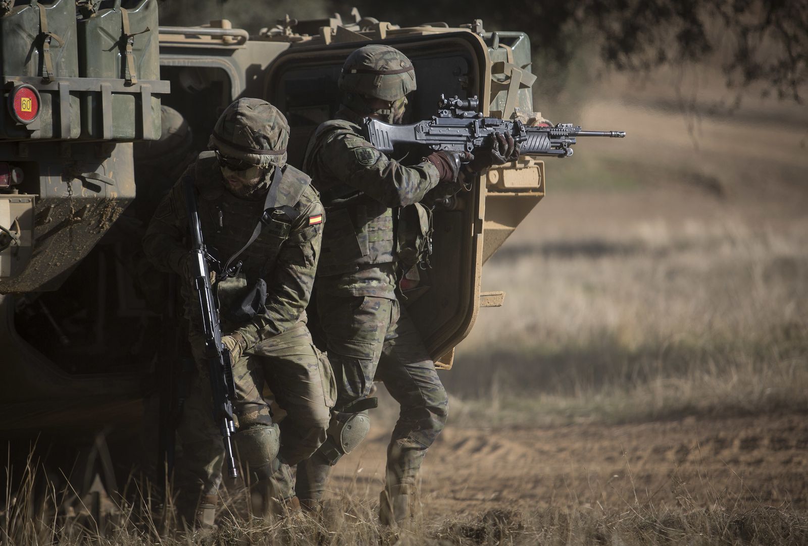 Maniobras del Ejército con destino a Letonia en Cerro Muriano