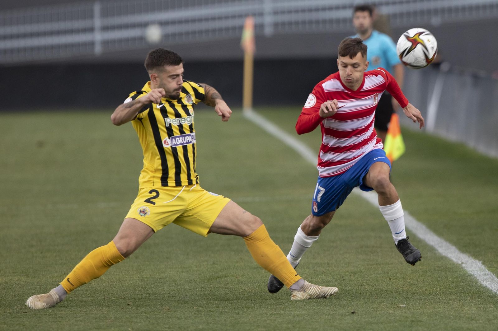 Bryan Zaragoza, que marcó este domingo, en el duelo ante el Pulpileño de la primera vuelta.