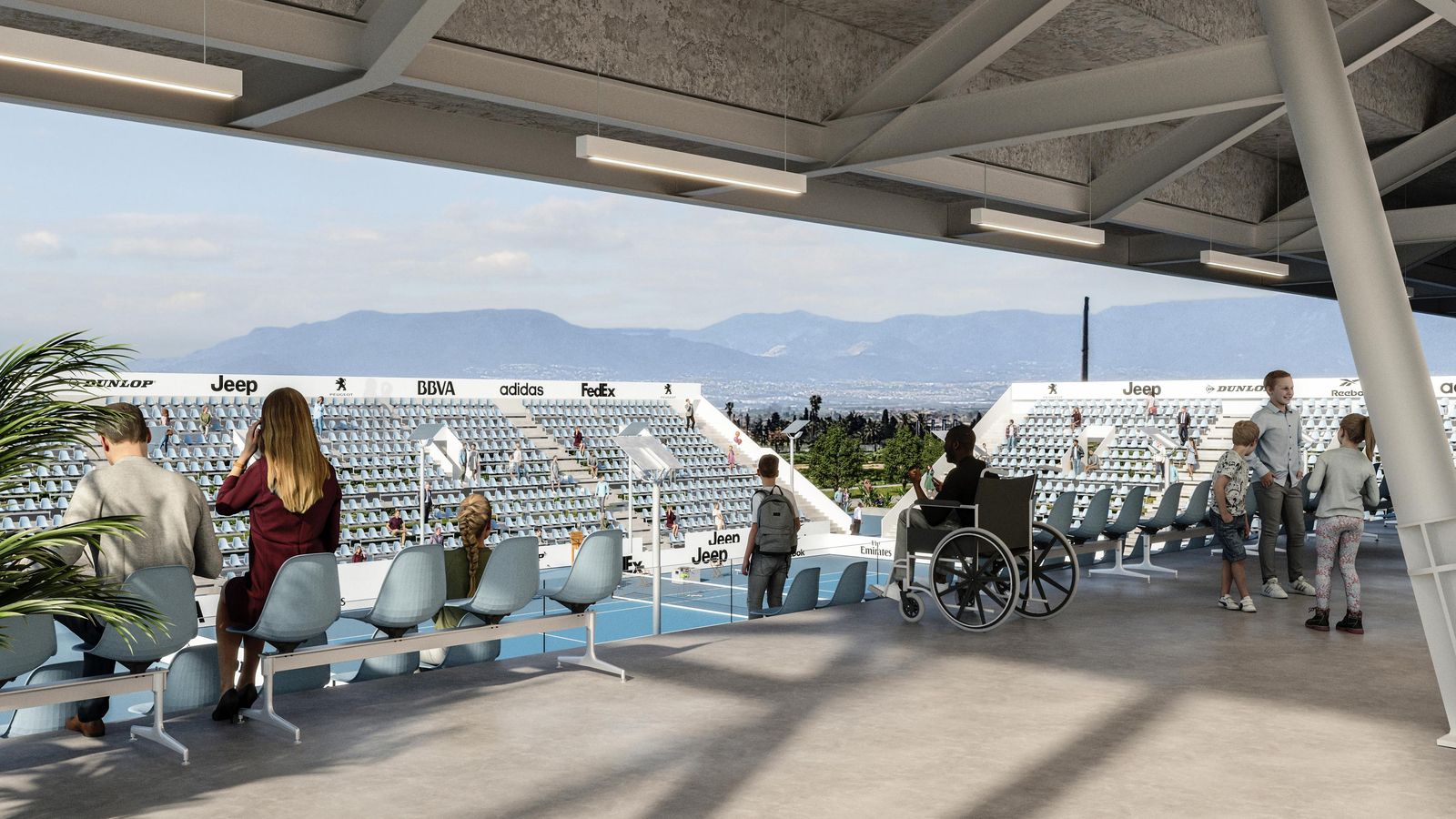 Imagen desde planta primera durante evento de teni