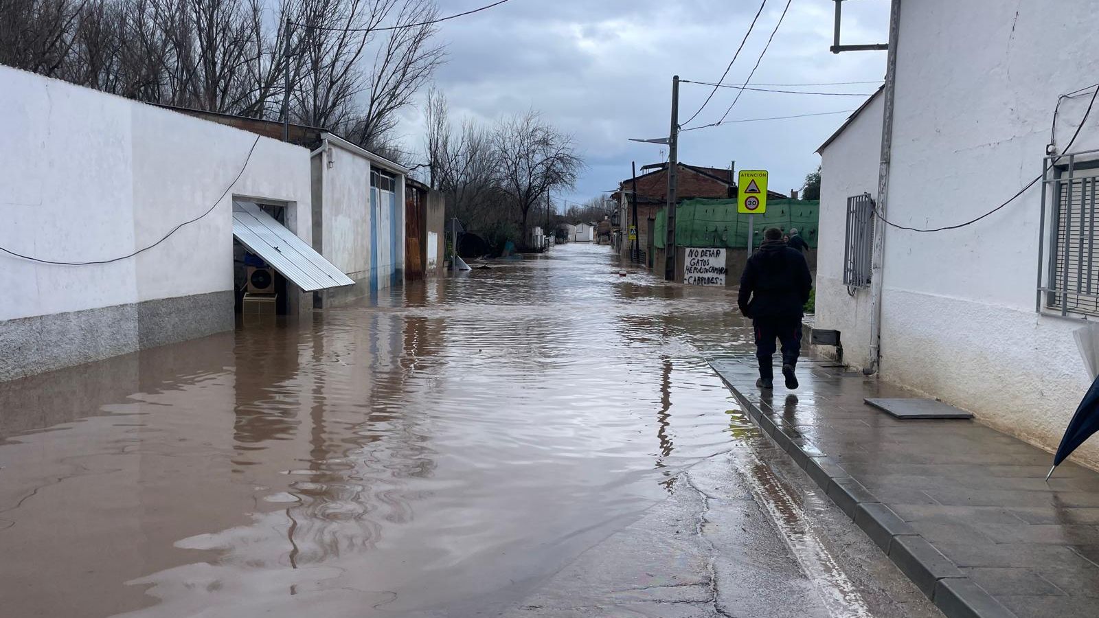Calles inundadas en Jaén.