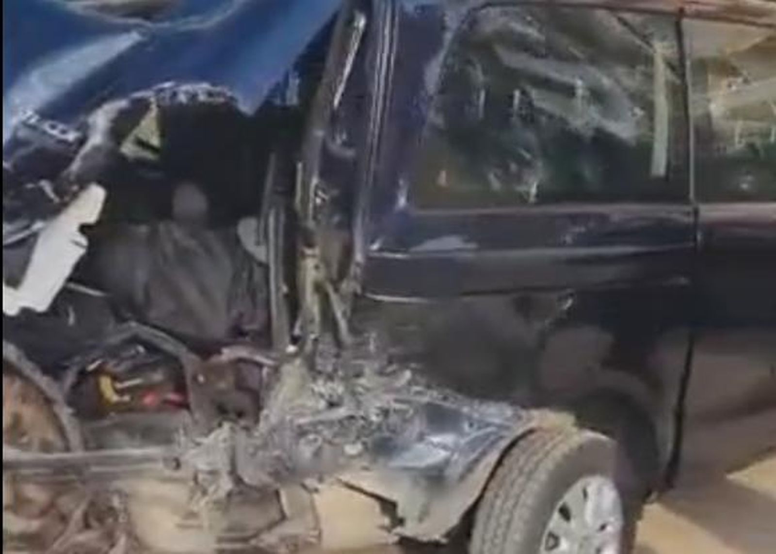 Estado en el que quedó uno de los vehículos tras el accidente