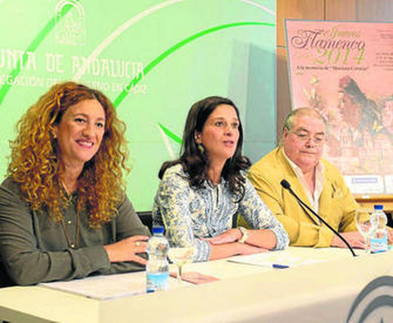 Carrasco, Saucedo y Benítez, en la presentación de los Jueves Flamenco.