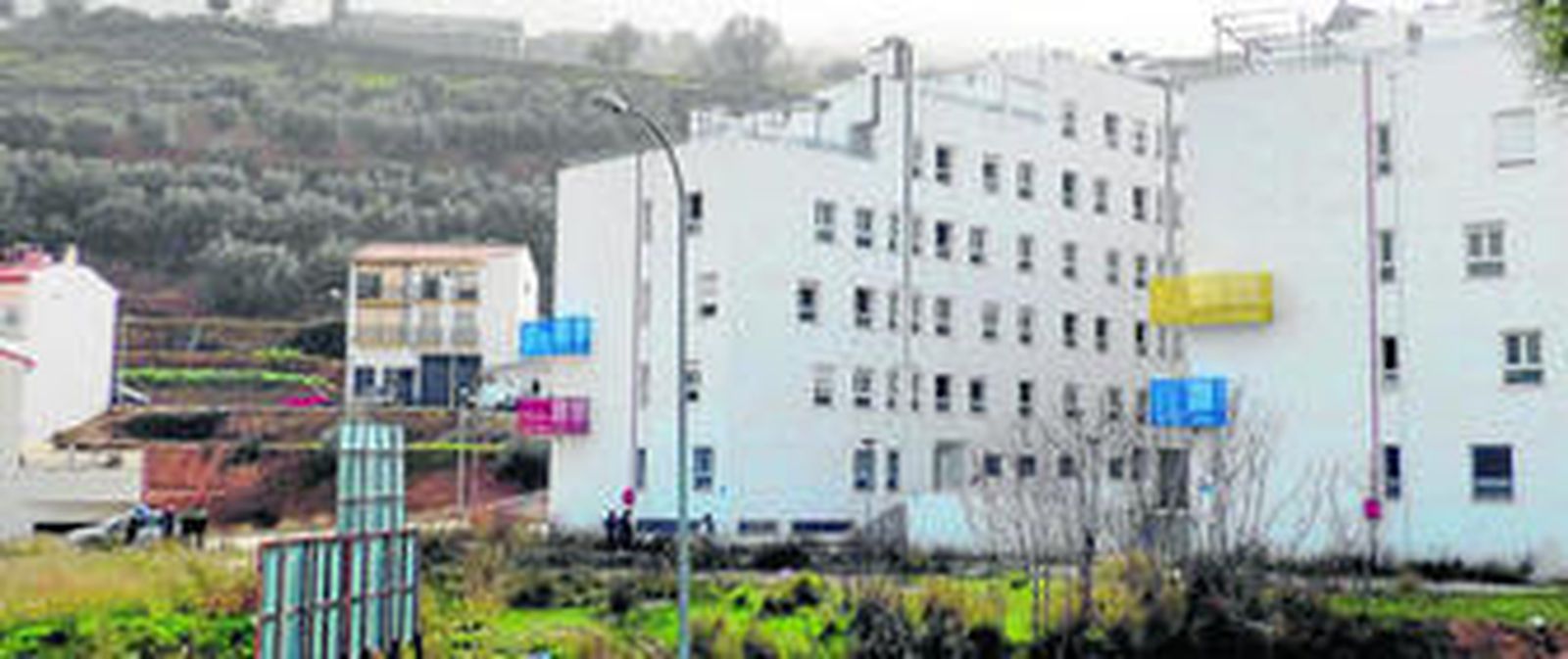 Panorámica del bloque de viviendas que fue ocupado el pasado sábado en la localidad lojeña.