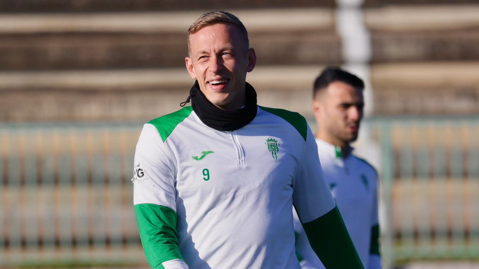 Niko Obolskii, en un entrenamiento del Córdoba CF en la Ciudad Deportiva.