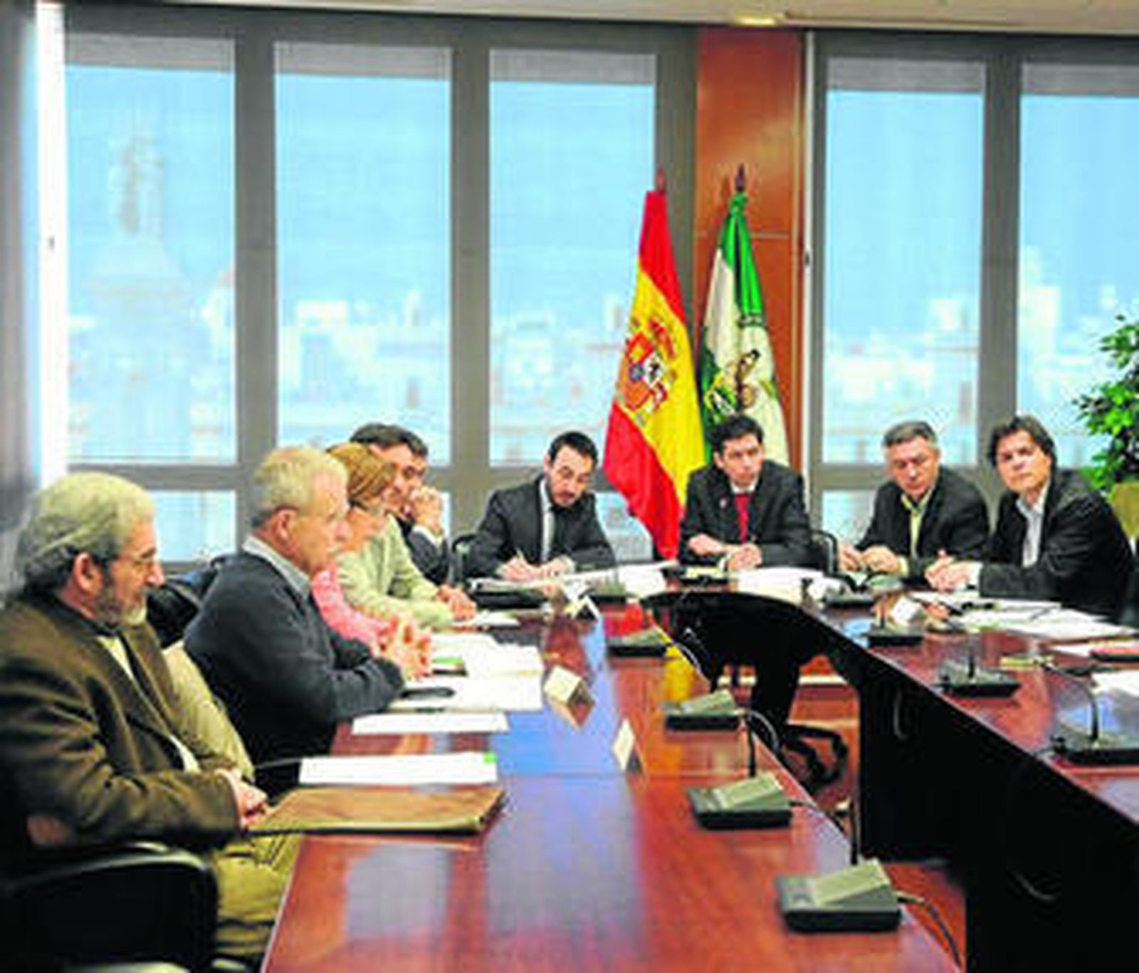 Vista aérea del área de Los Pinos, en la desembocadura del río Guadiaro.