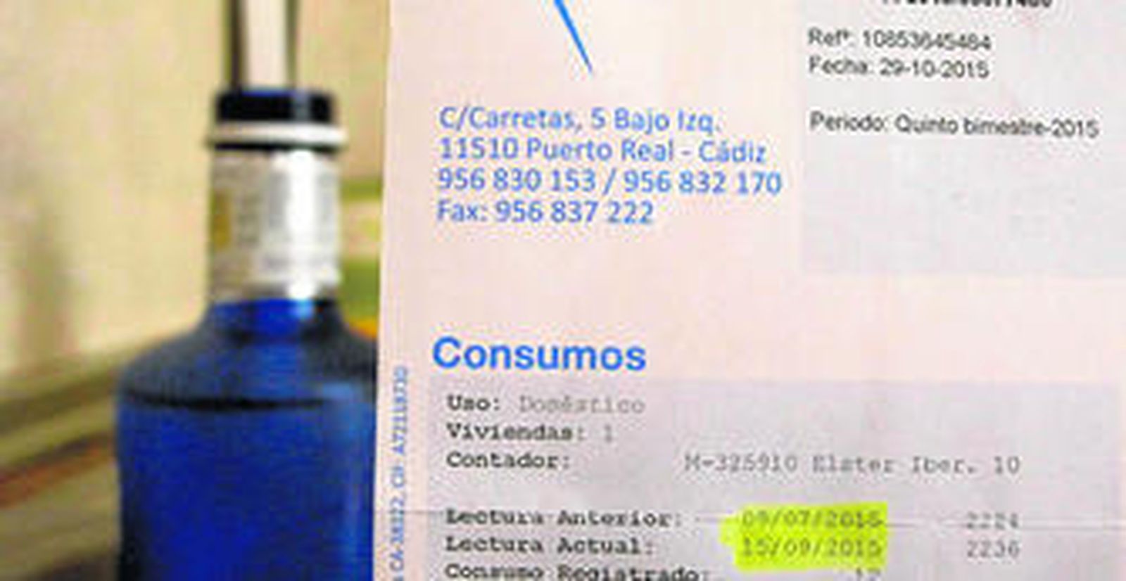 Ejemplo de una de las facturas de un usuario, correspondiente al quinto bimestre.