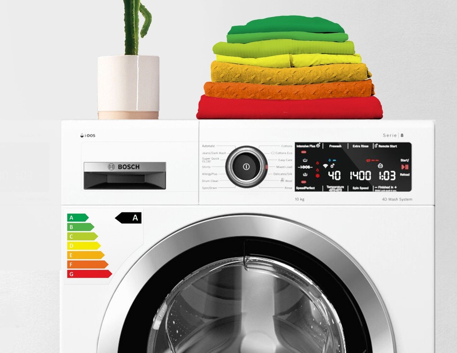 Una lavadora Bosch que permite el lavado eficiente con el consiguiente ahorro energético