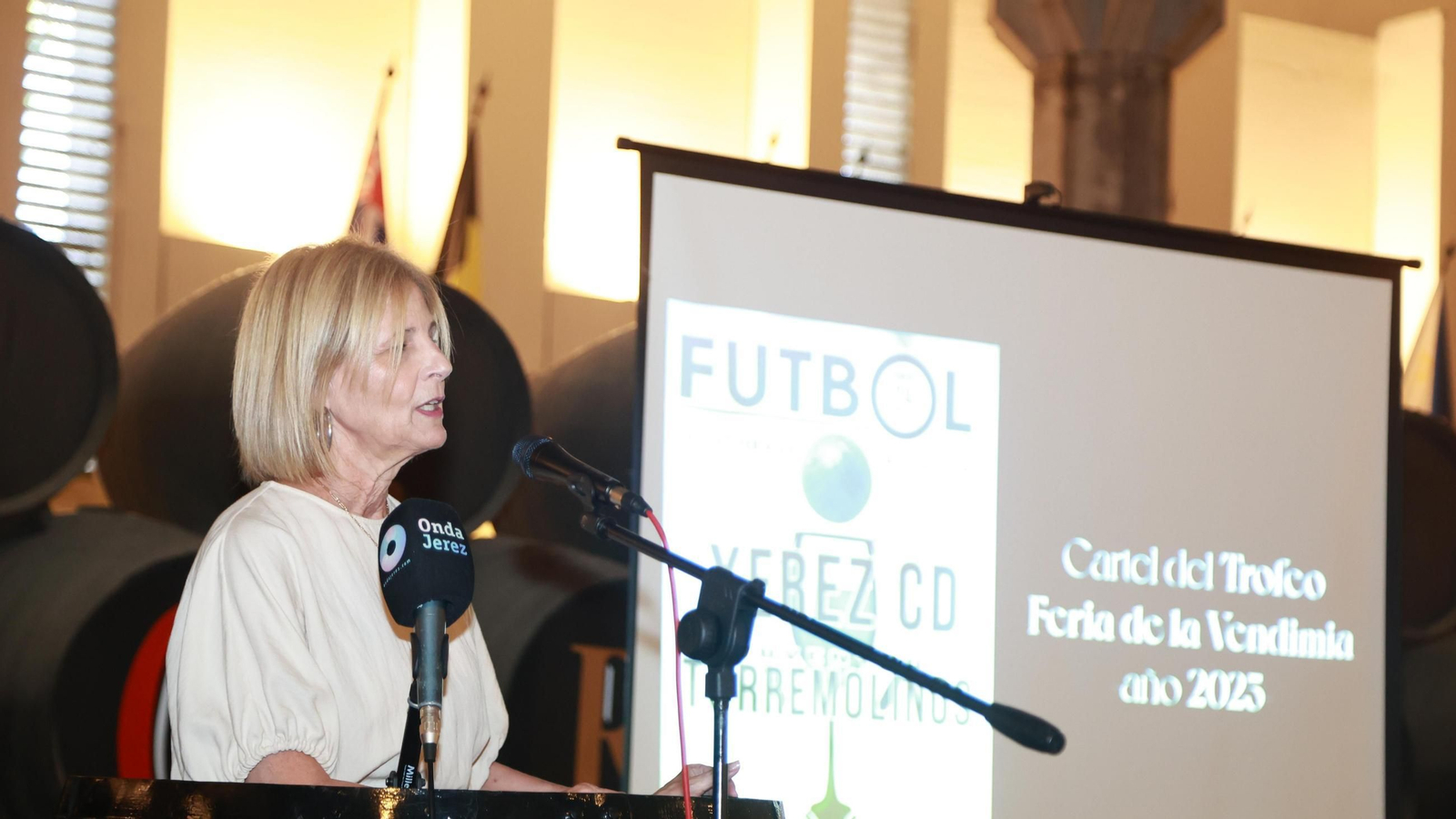 García-Pelayo, en un momento de su discurso en el Trofeo Feria de la Vendimia.