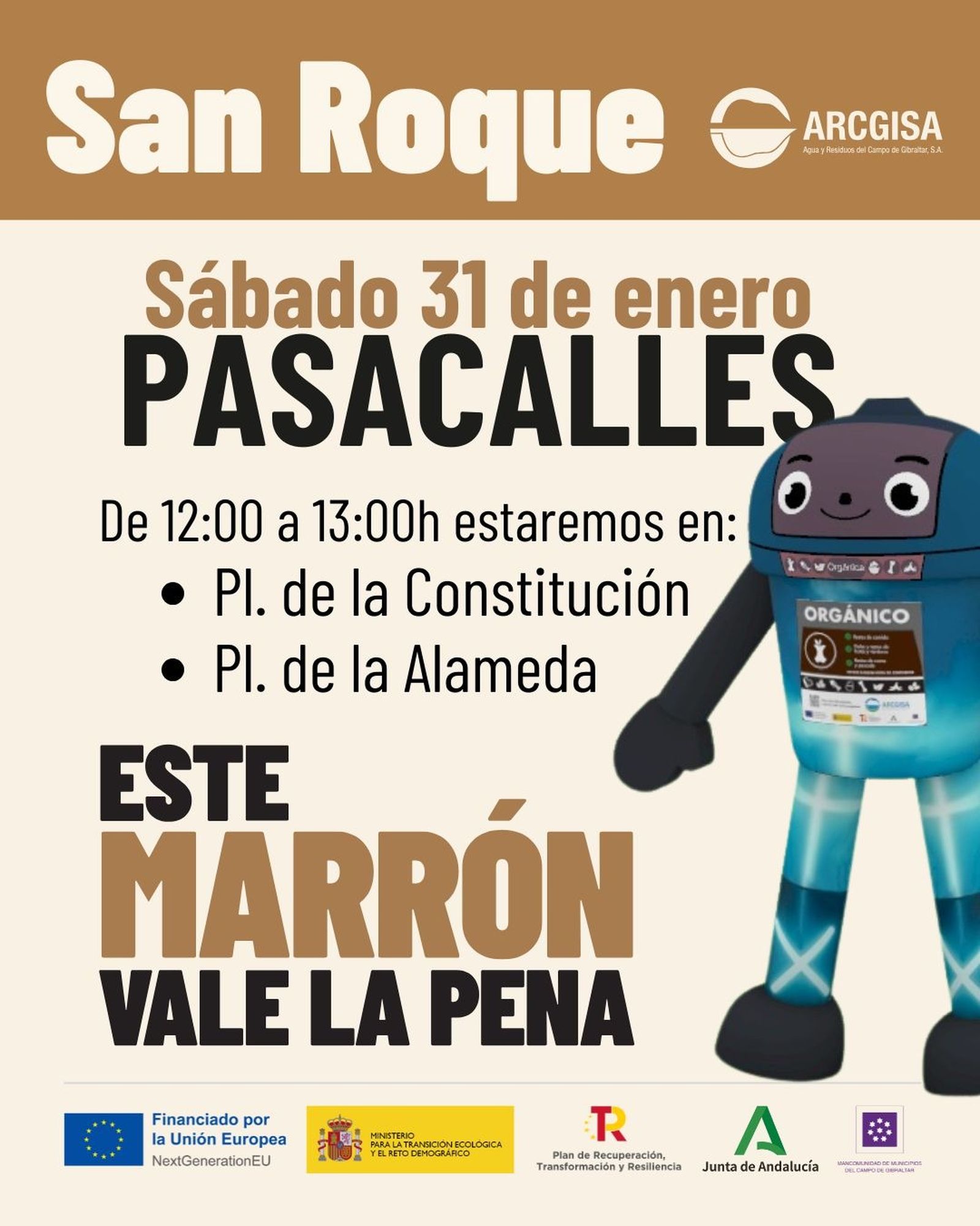 El cartel del pasacalles.