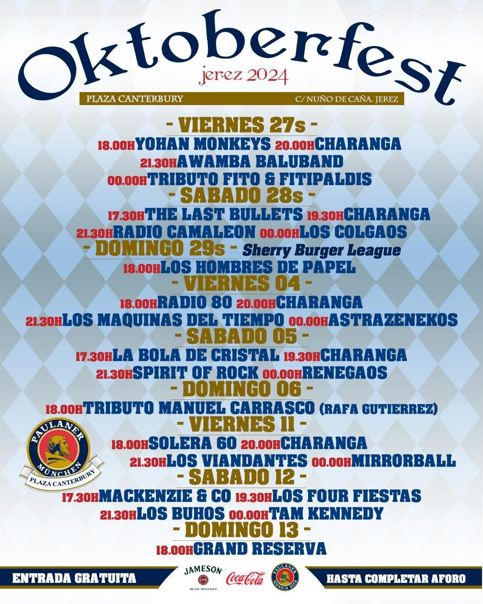 Programación de Oktoberfest en Plaza Canterbury