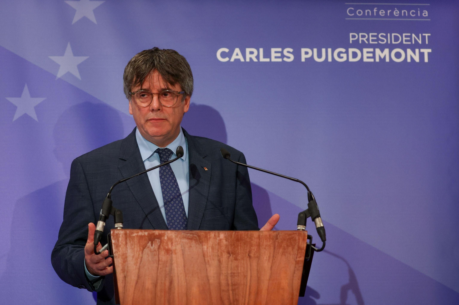 El ex presidente catalán Carles Puigdemont este mates en Bruselas.