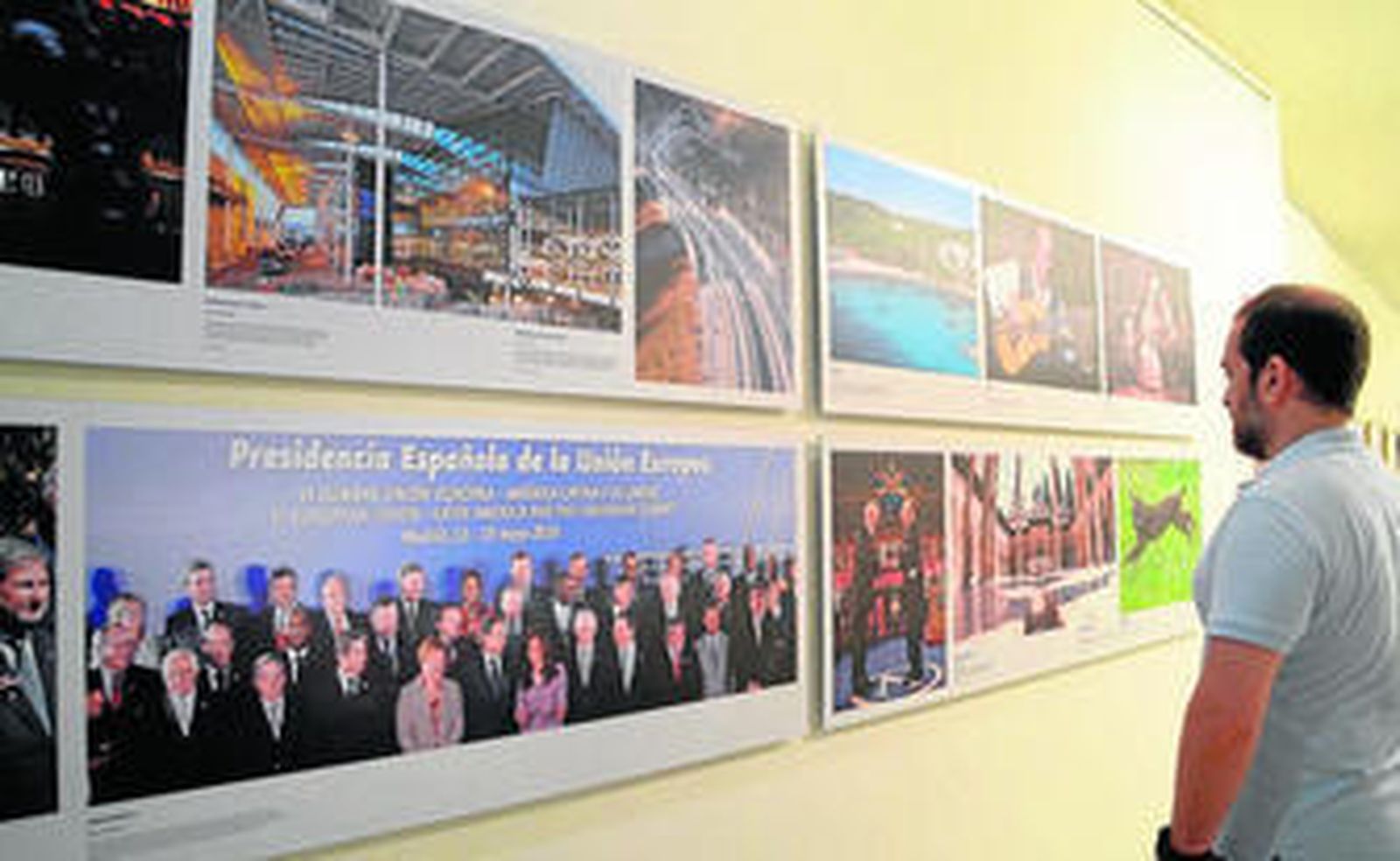 Exposición sobre la Unión Europea y España abierta ayer en el centro de congresos.