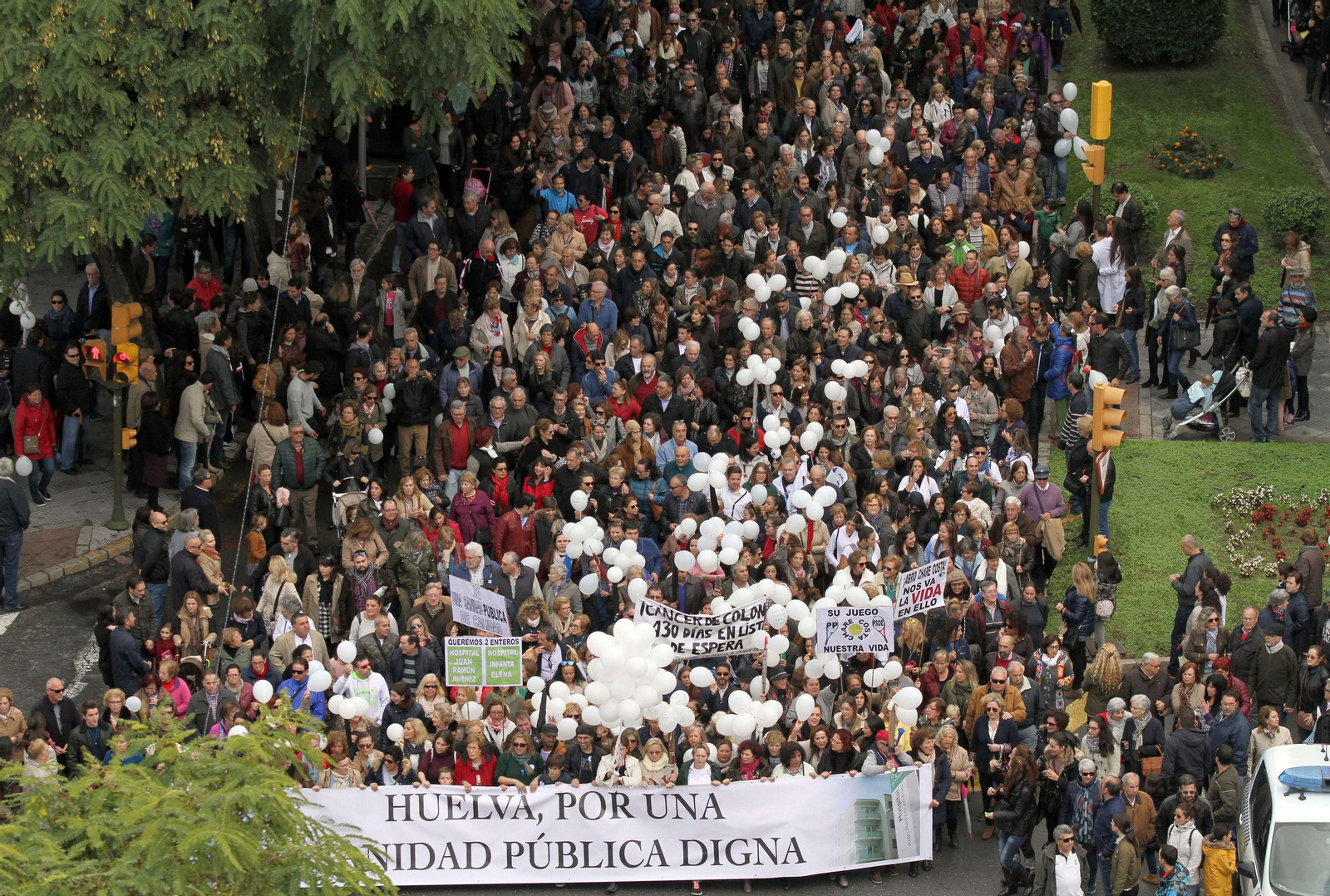Cabecera de la manifestación del 27 de noviembre, a la que asistieron más de 20.000 personas.