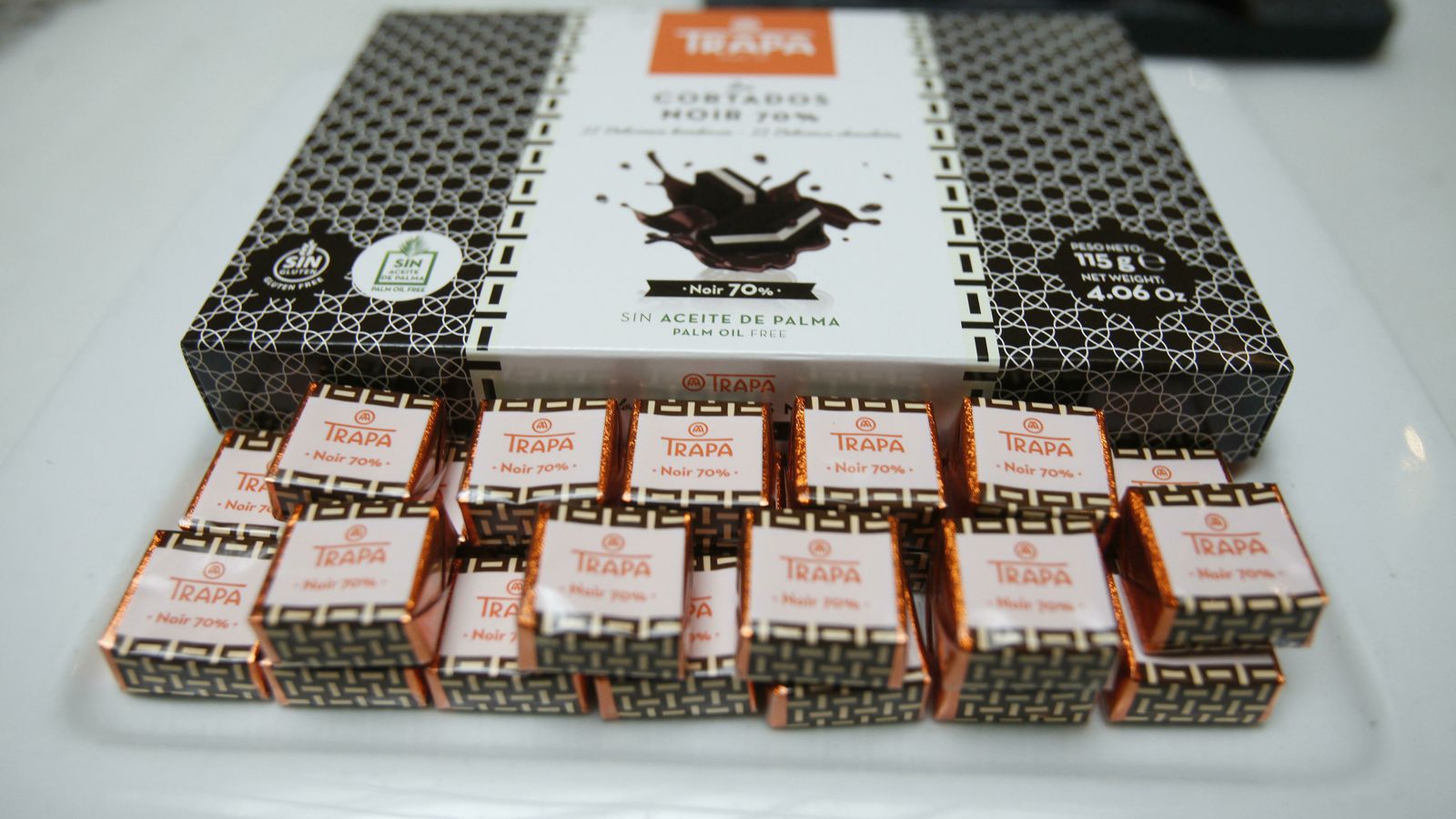 Bombones cortados de Trapa.