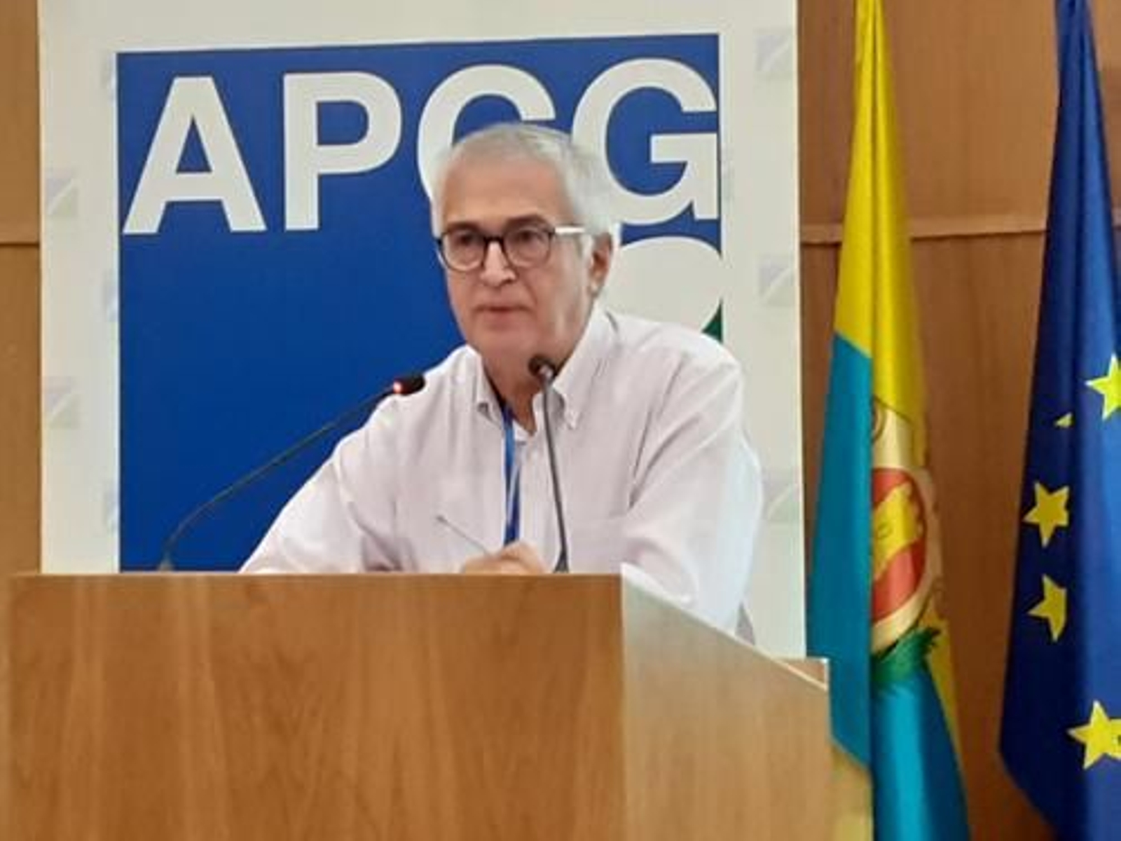 Nemesio Rodríguez, presidente de la FAPE, durante la exposición de su informe.