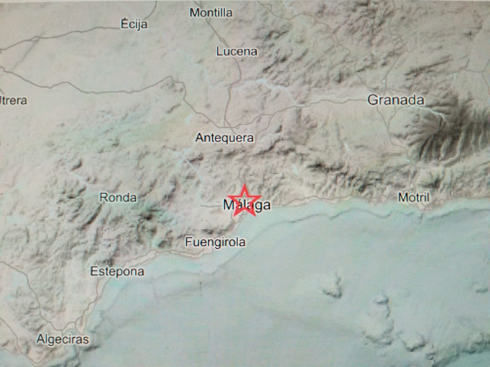 Imagen del IGN sobre el terremoto registrado en Málaga.