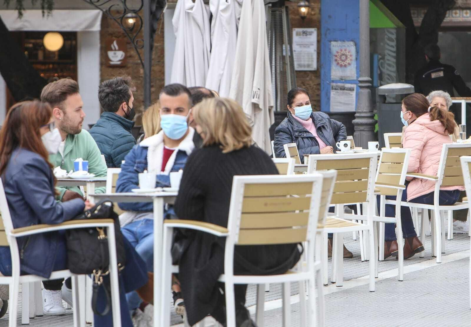 Una terraza de la Plaza del Rey, en una imagen de archivo.