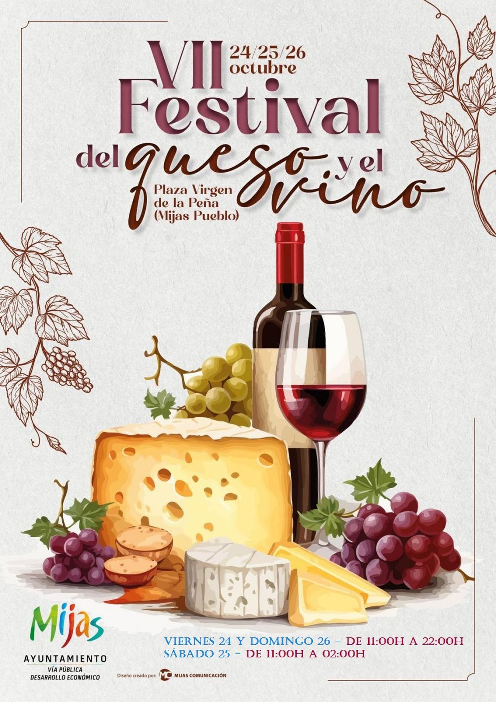 Cartel del anuncio del Festival del Queso y el Vino