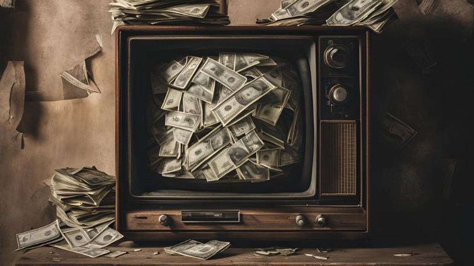 Un televisor con dinero
