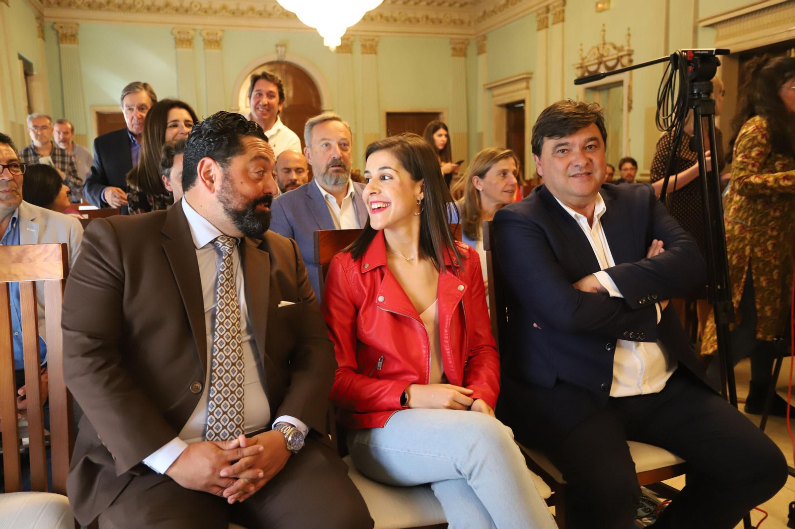 Imágenes de la firma del convenio del mundial de bádminton en el Ayuntamiento con Carolina Marín