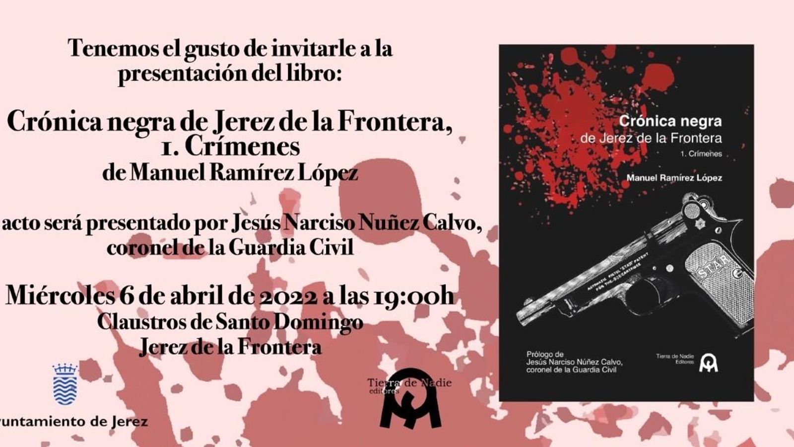 Invitación de la presentación del libro 'Crónica Negra'.