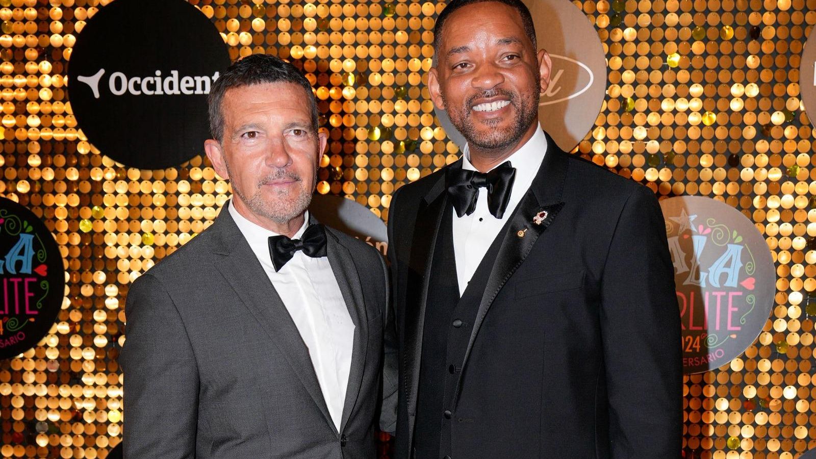 Los actores Antonio Banderas (I.) y Will Smith en la Gala Starlite.
