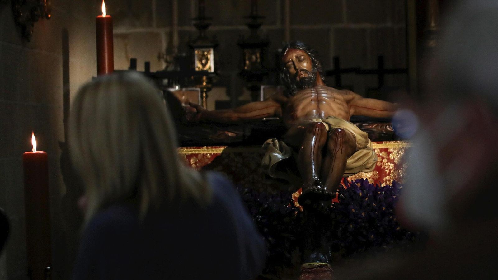 Imagen del Cristo de la Buena Muerte tal y como fue expuesto a los devotos.