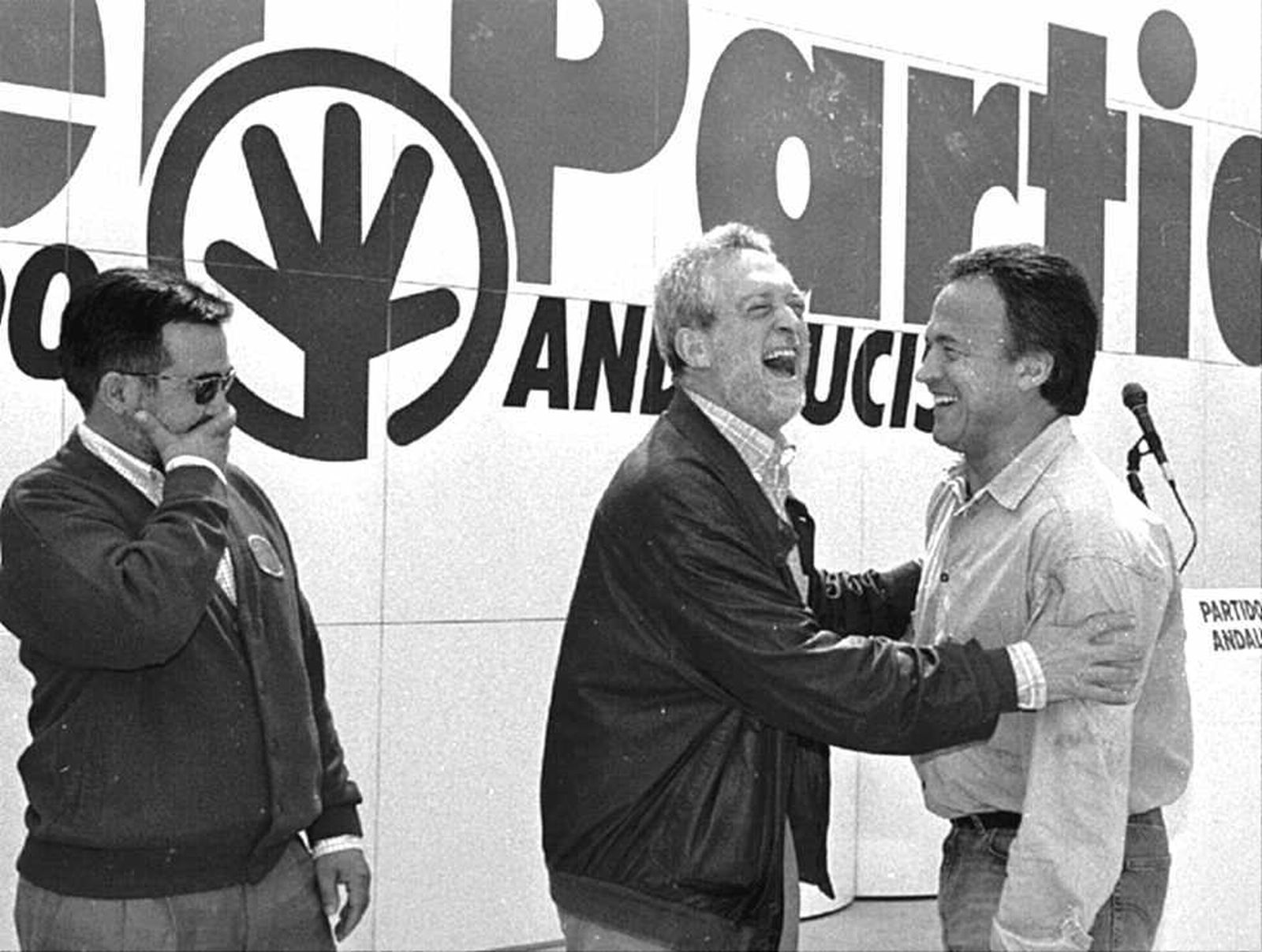 Alejandro Rojas-Marcos y Pedro Pacheco, dos dirigentes históricos andalucistas, en un acto.