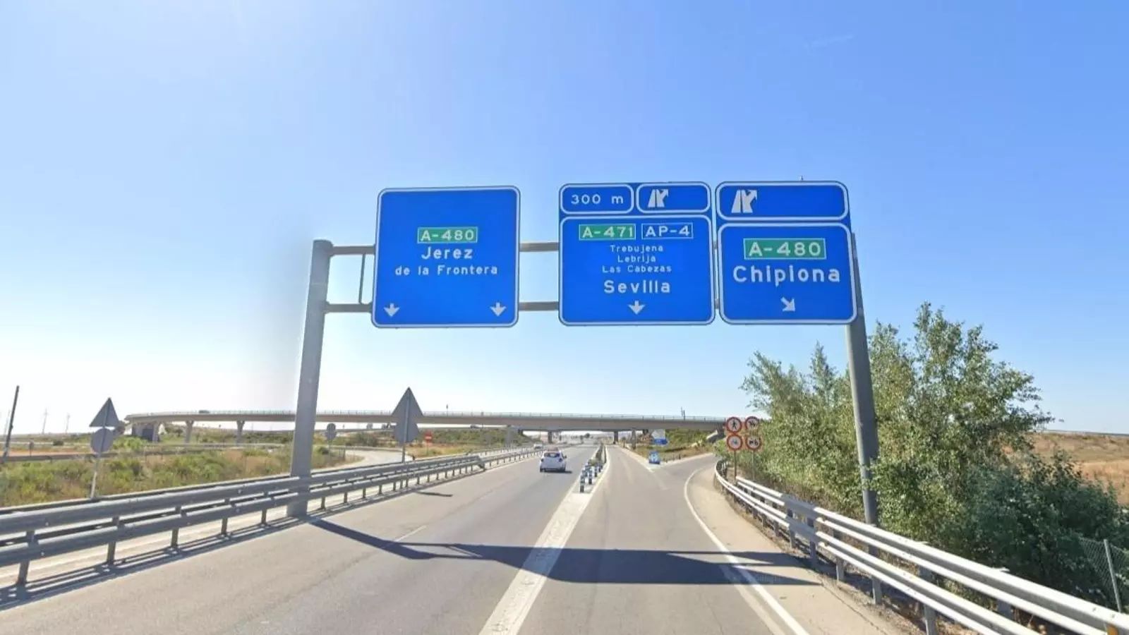 Imagen de archivo de la carretera A-480 que une Jerez y Sanlúcar.