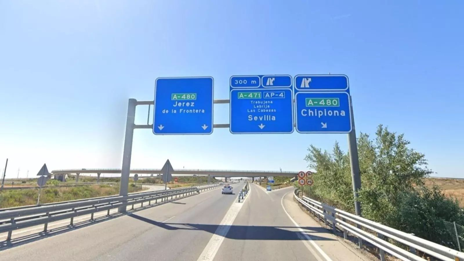 Imagen de archivo de la carretera A-480 que une Jerez y Sanlúcar.