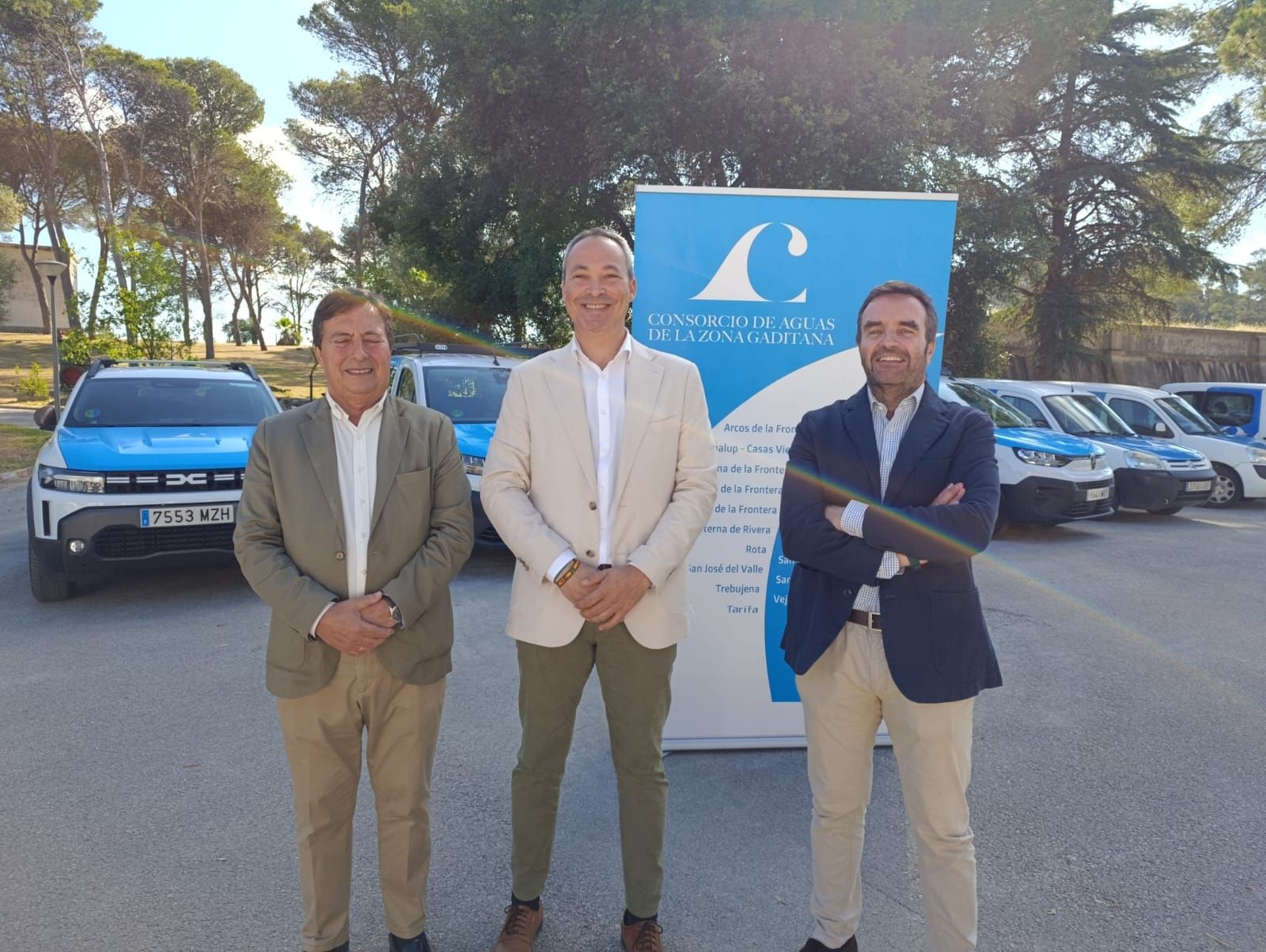 El presidente del Consorcio, Andrés Díaz (en centro), junto a Francisco Delgado y Millán Alegre.