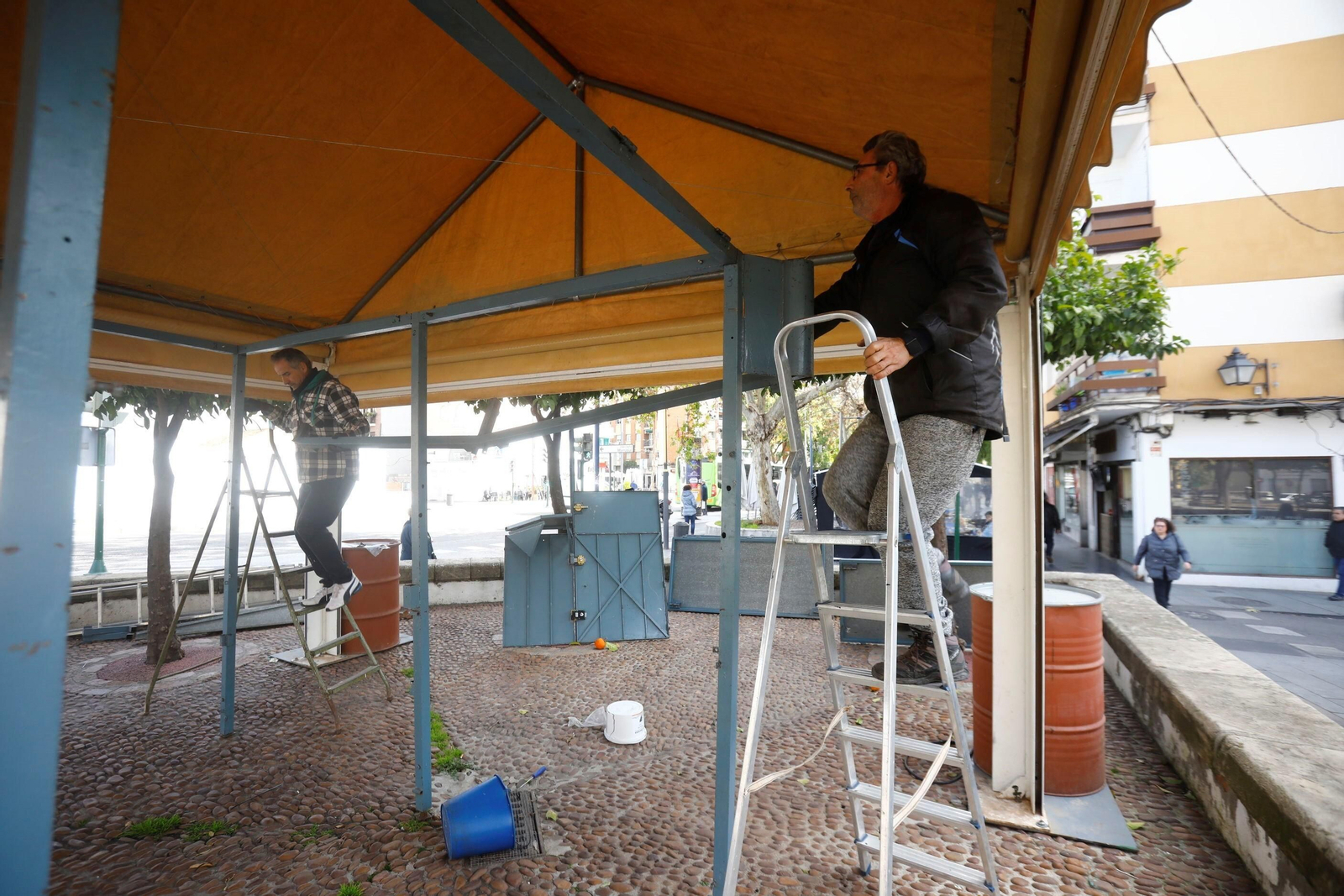 La instalación de los puestos de caracoles de Córdoba, en imágenes
