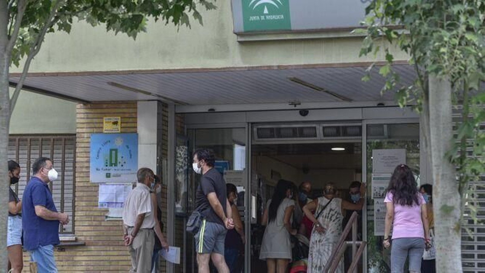 Colas en un centro de salud.