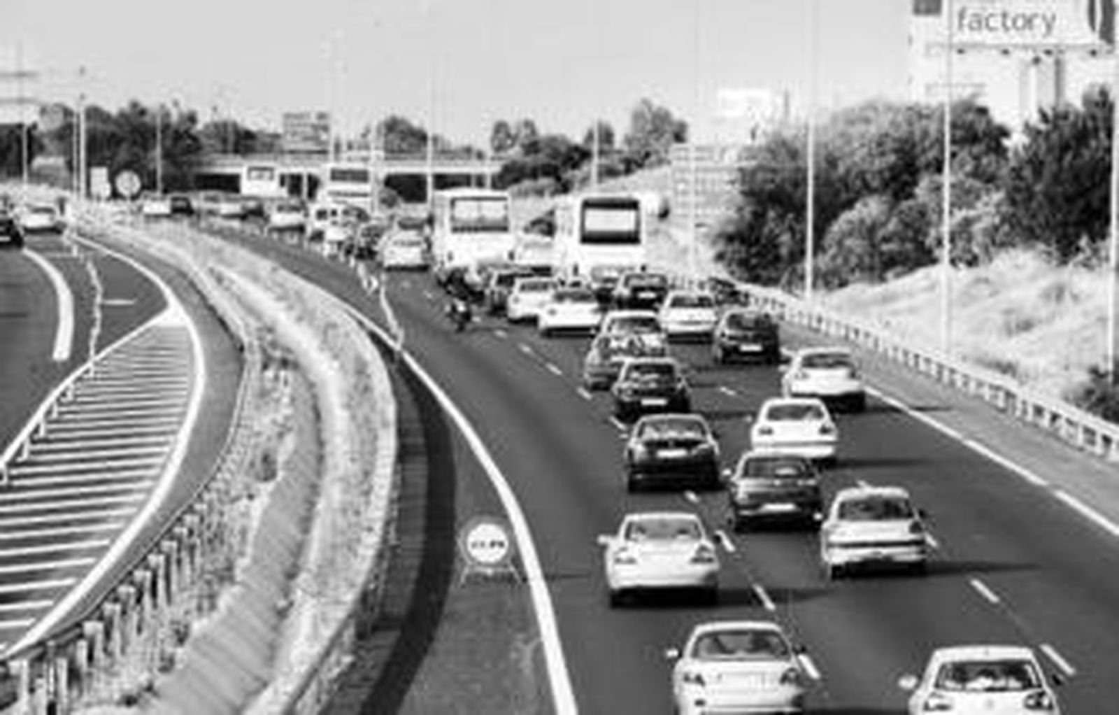 La A-49 antes de llegar a Castilleja de la Cuesta.