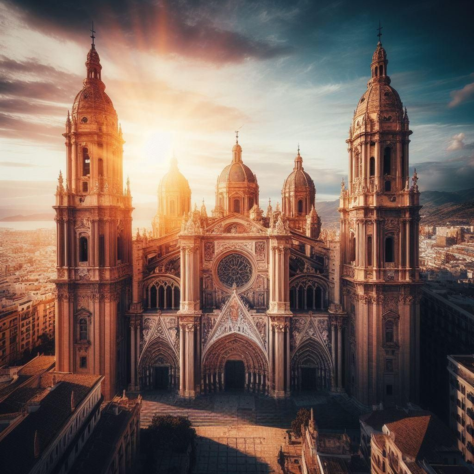 La Catedral de Málaga con dos torres de estilo gótico. ¿Cómo sería la Catedral de Málaga si no fuera 'La Manquita'?