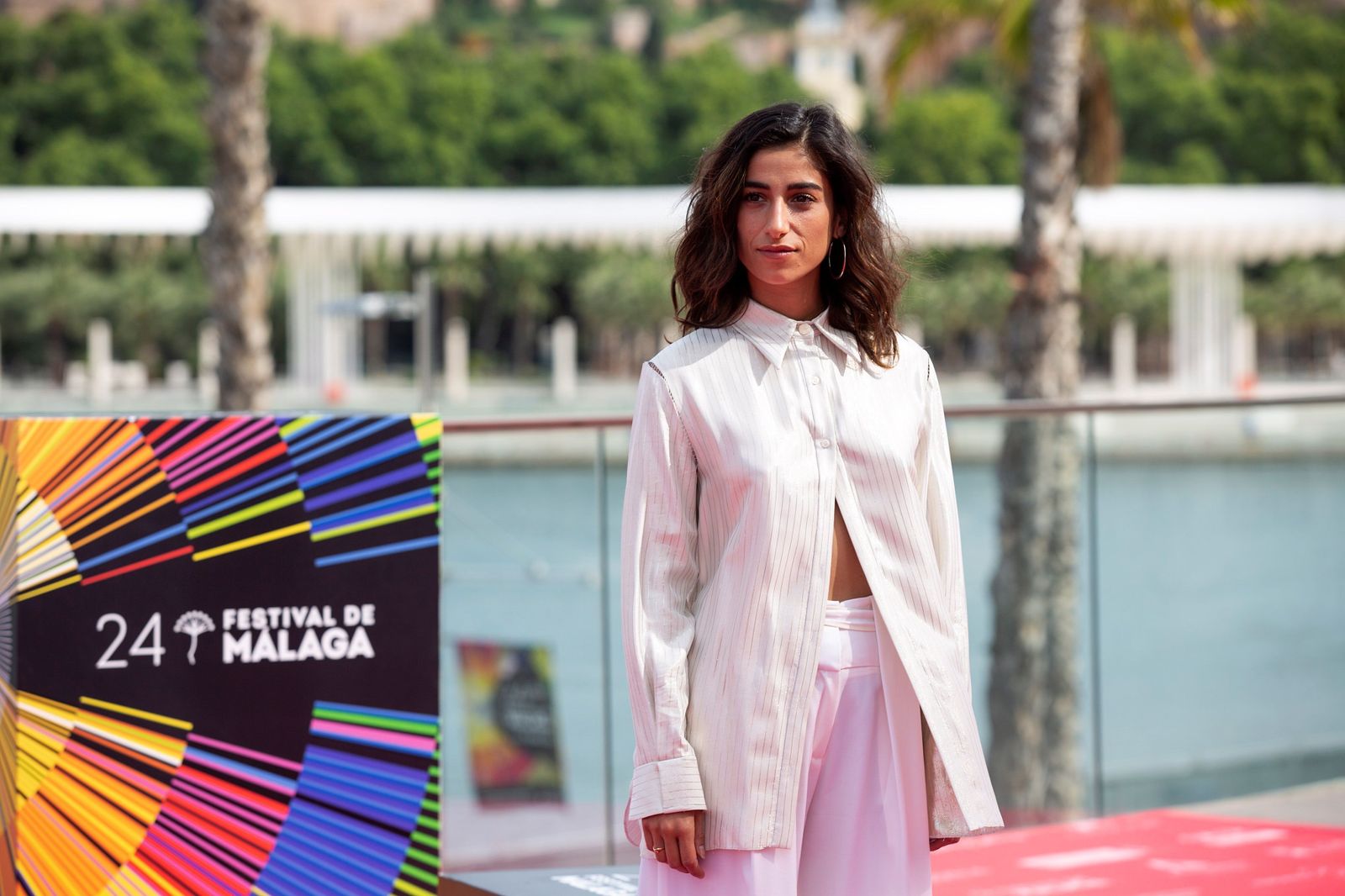 Carolina Yuste, posa ante los medios en el Festival del Málaga.