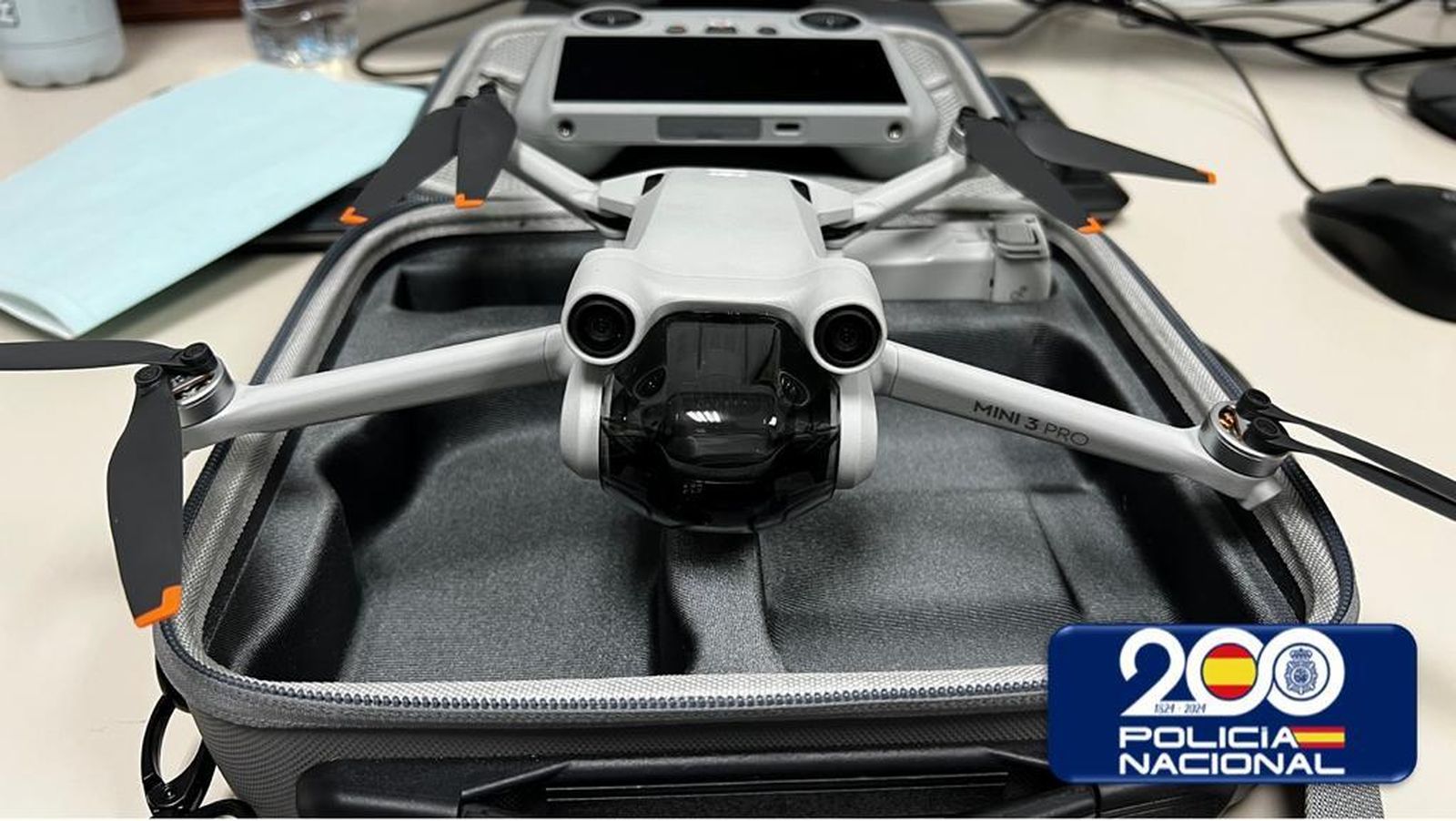 El dron intervenido por la Policía Nacional.